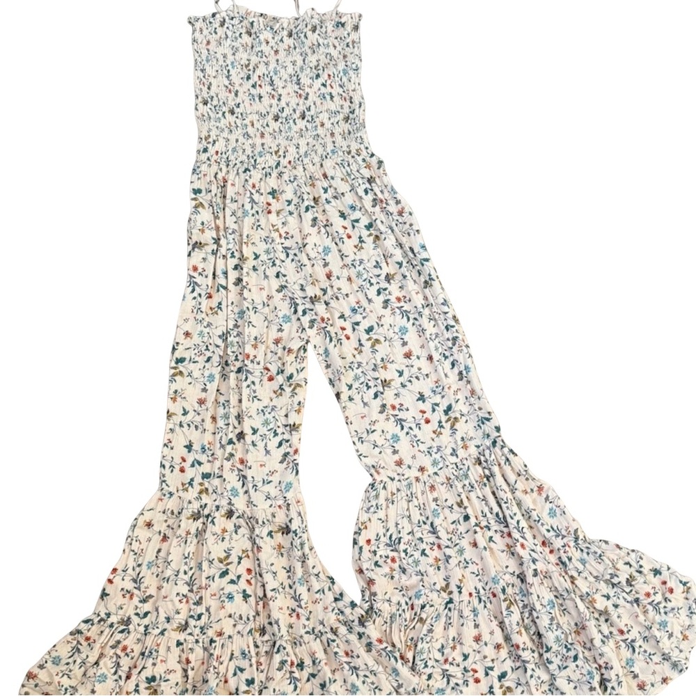 Elegant Floral Cream Jumpsuit